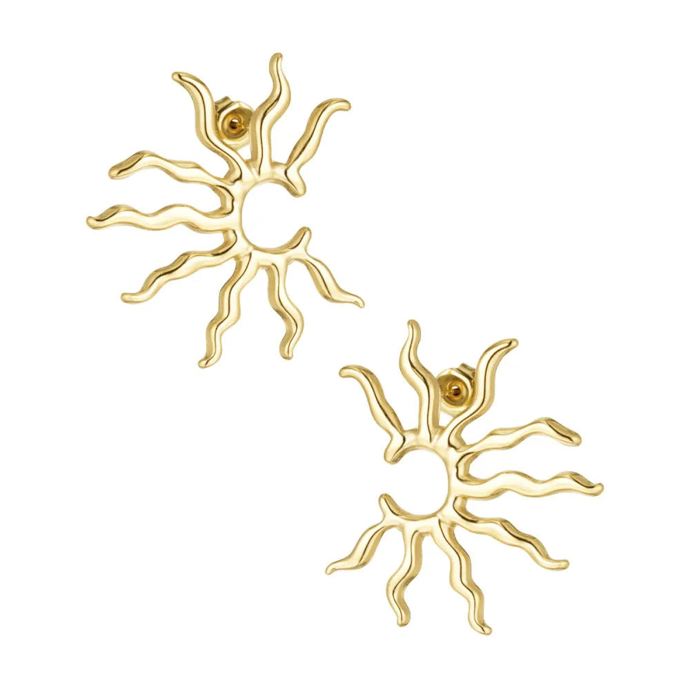 Sol Radiance Earrings Gold Plated Glitzea