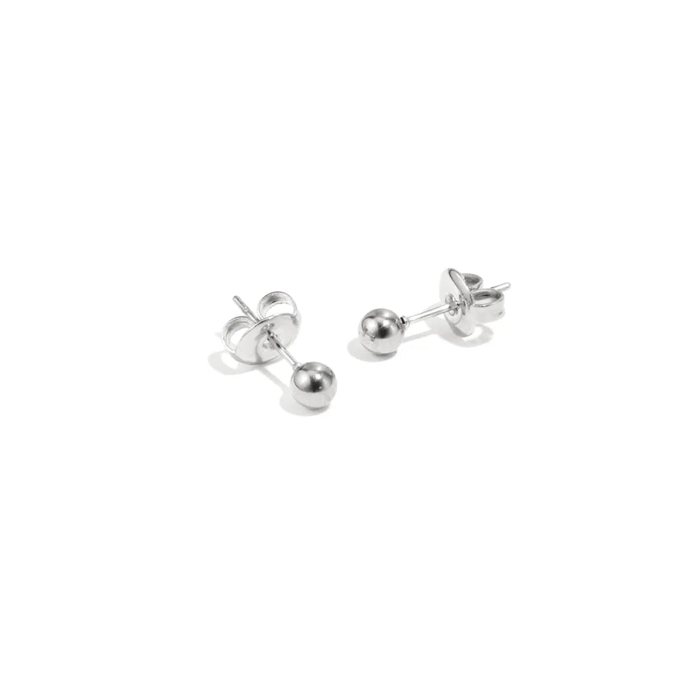 Luna Sphere Studs Silver Glitzea