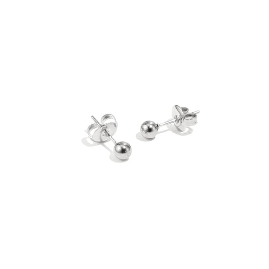 Luna Sphere Studs Silver Glitzea