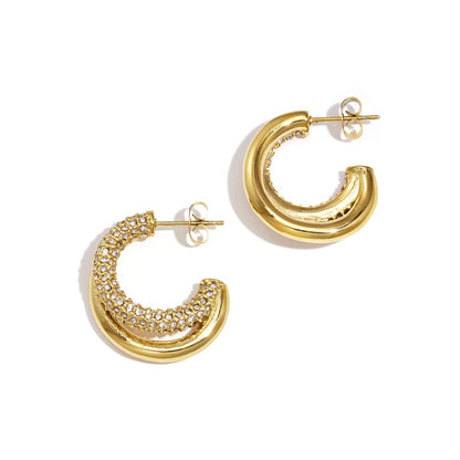 Sol Pavé Arcs Hoops Glitzea