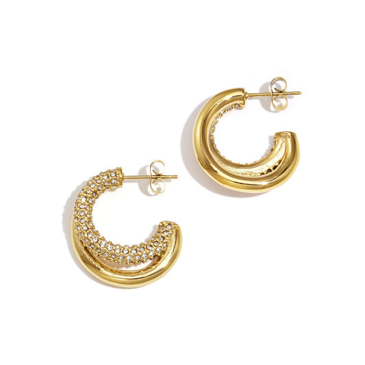 Sol Pavé Arcs Hoops Glitzea