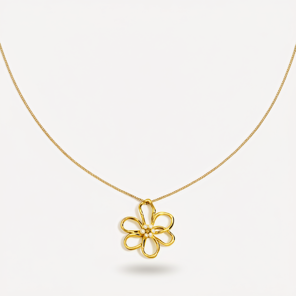 Sol Bloom Necklace on neutral Luna-style background